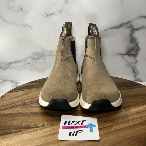 Blundstone Chelsea Ankle Boots Women Tan Sand Navy 2146 Sneaker Suede UK 4 US 7 - Picture 2 of 11